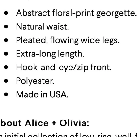 Alice + Olivia long wide-leg watercolor floral pants - Picture 9 of 9